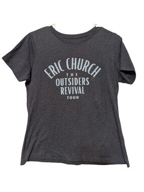 Eric Church Shirt Womens Medium Gray The Outsiders Revival Tour Country Band Tee